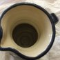 EXC COND VIntage Italian Deruta Redware Pottery Carafe w/ Blue Floral Design 8.5