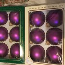 NEW 2 6-Packs of Krebs Glass Xmas Tree 3" Tree Ornaments -  Purple