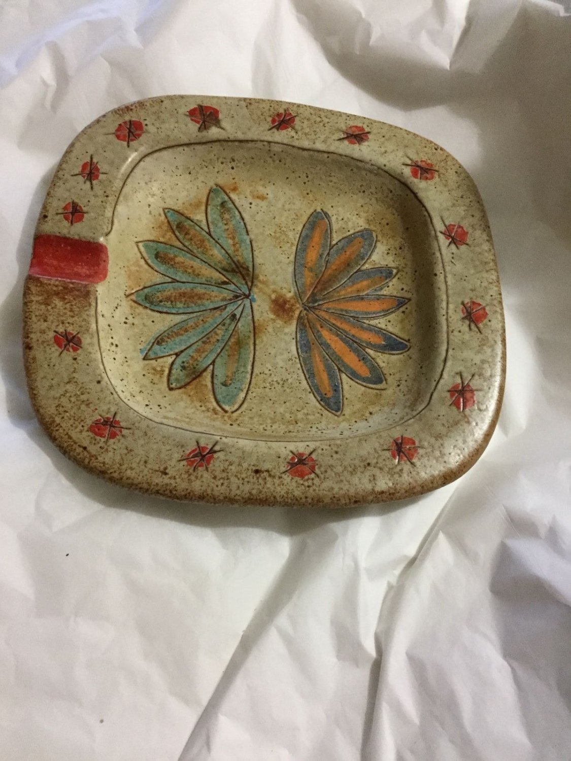 EXCELLENT CONDITION Modigliani Pezzo Unico Italian Pottery Ashtray - 8.25"