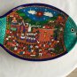 AUTHENTIC Mexican Terracotta Hand-PaInted Hanging Wall Plate - 14.25"