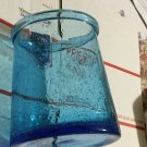 EXCELLENT CONDITION Seeded Aquamarine Glass Vase/Canister- 6.75"T x 5.25"W Mouth