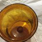 VINTAGE Handblown Seeded Amber Glass Bowl w/ Pedestal - 4.75"W x 5"T