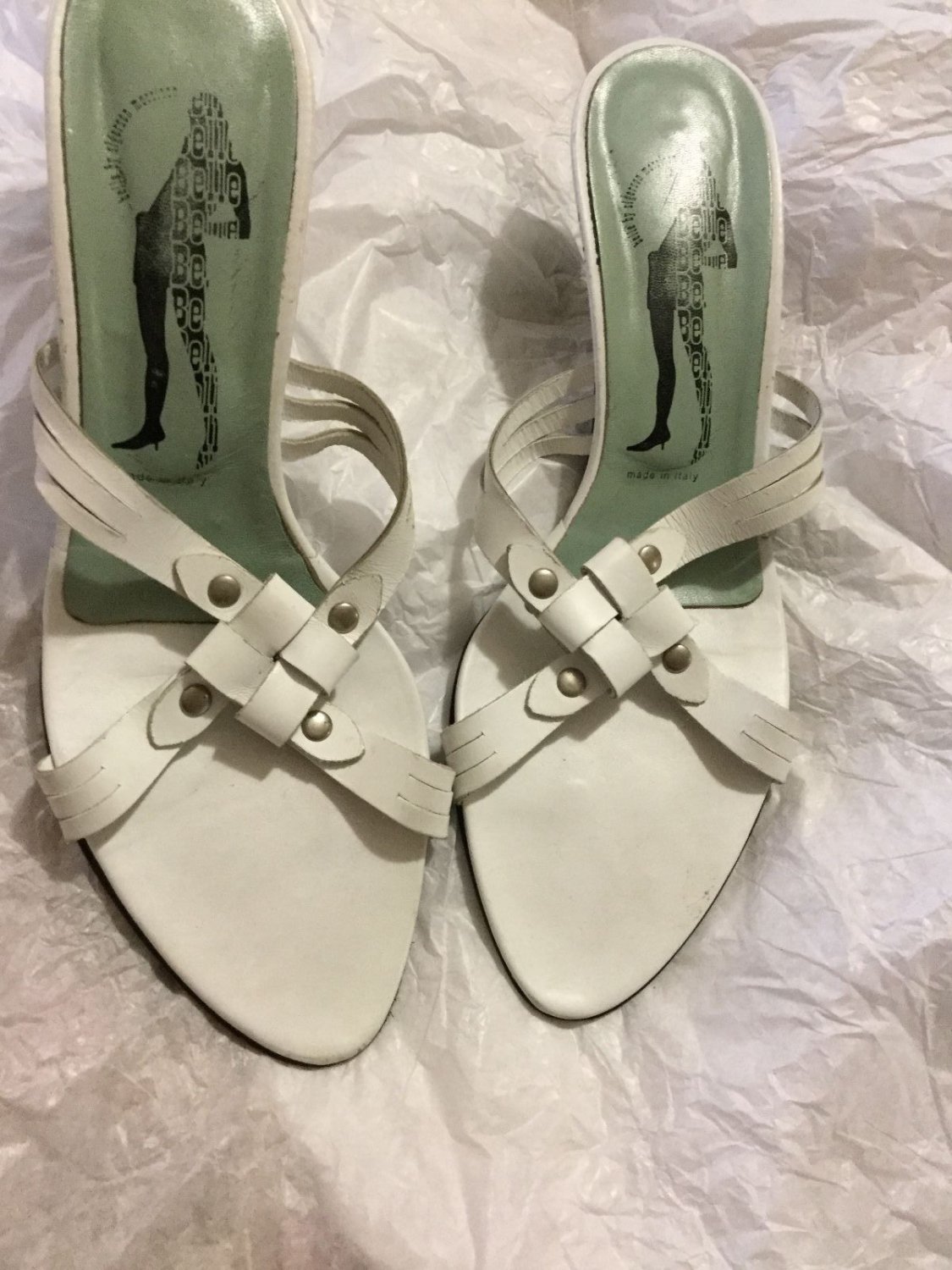 VERY GOOD CONDITION  Sigerson Morrison Belle White Mule Sandals - 7