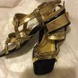 EXCELLENT CONDITION Taryn Rose Black/Gold Leather Sandals - 36.5 EU/6 US