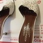 Donald J Pliner Couture White Open-Toe Mules w/ Perforated Leather Details - 9