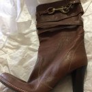 NEW Coach $498 Reiann Brown Leather Boots w/ Toggle Detail - 8M