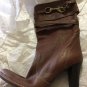 NEW Coach $498 Reiann Brown Leather Boots w/ Toggle Detail - 8M