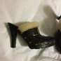 VERY GOOD CONDITION Michael Kors Brown Leather Clogs w/ Shearling Trim - 5.5