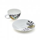 NEW Pair (2) Penelope Dullaghan for Crate & Barrel Tea Cup and Saucer Sets