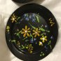 EXCELLENT CONDITION Mixed Pair of Copper Enamel Signed Flower Plates - 7.5"