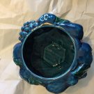 VINTAGE Italian Pottery Blue-Green Covered Bowl - 8”W x 9”T