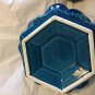 VINTAGE Italian Pottery Blue-Green Covered Bowl - 8&acirc;��W x 9&acirc;��T