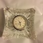 EXCELLENT CONDITION Edinburgh Cut Crystal Bedside Clock - 3” Square
