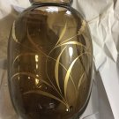EXCELLENT CONDITION 1930's Fuger & Taube Smoke Crystal Glass Vase w/ Label - 6"T
