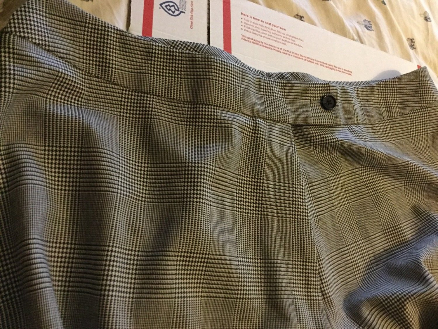 NEW Faconnable  Womens Wool Glen Plaid Flat Front Dress Pants - 16