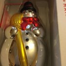 Department 56 Mercury Glass Hand Blown Snowman Christmas Ornament - 9”T