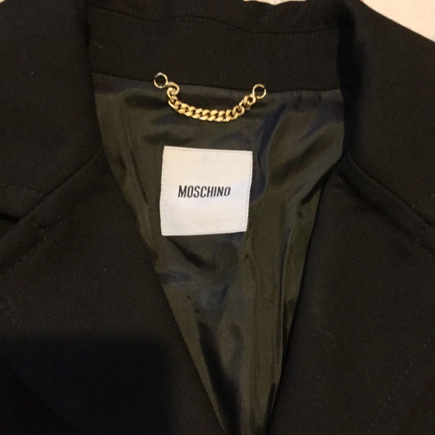 EXCELLENT COND. Moschino AEFFE Spa Italy Black Wool Jacket - 10