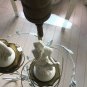 EXCELLENT CONDITION Pair of Vintage Fine Porcelain Figural Lamps on Brass Base