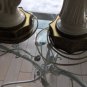 EXCELLENT CONDITION Pair of Vintage Fine Porcelain Figural Lamps on Brass Base