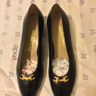 NEW Salvatore Ferragamo Women's Navy Blue Leather Slipons w/ Buckle - 7 B
