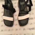 NEW Marithe Francois Girbaud Women's Leather Black w/ White Sandals - EU 37