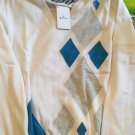 NEW Aquascutum Golf Womens 100% Cotton Argyle  Sweater - L