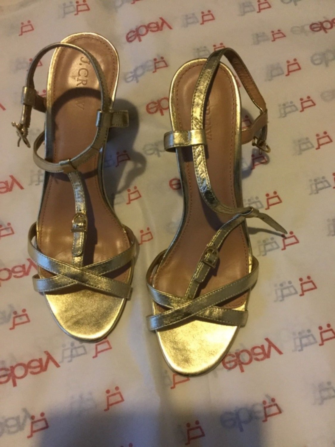 NEW J. Crew Women's Gold Open-Toe Sandals - 9.5