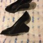 EXCELLENT COND Pour La Victorie Black Patent Leather Open-Toe Wedge Pumps - 10