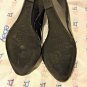 EXCELLENT COND Pour La Victorie Black Patent Leather Open-Toe Wedge Pumps - 10