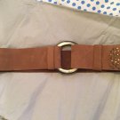 NEW De Renaudin 2.5” Wide Leather Belt w/ Genuine Horn Buckle - L (36)