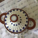 EXCELLENT CONDITION Italian Art Pottery Lidded Casserole - 10”T x 11”W