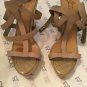 EXC COND Badgley Mischka Mark + James Platform Wood-Soled Gladiator Sandals - 10