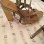EXC COND Badgley Mischka Mark + James Platform Wood-Soled Gladiator Sandals - 10