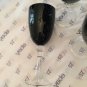 NEW Set of 6 Deep amethyst Crystal Glasses w/ Clear Horn-Shaped Stem - 9"