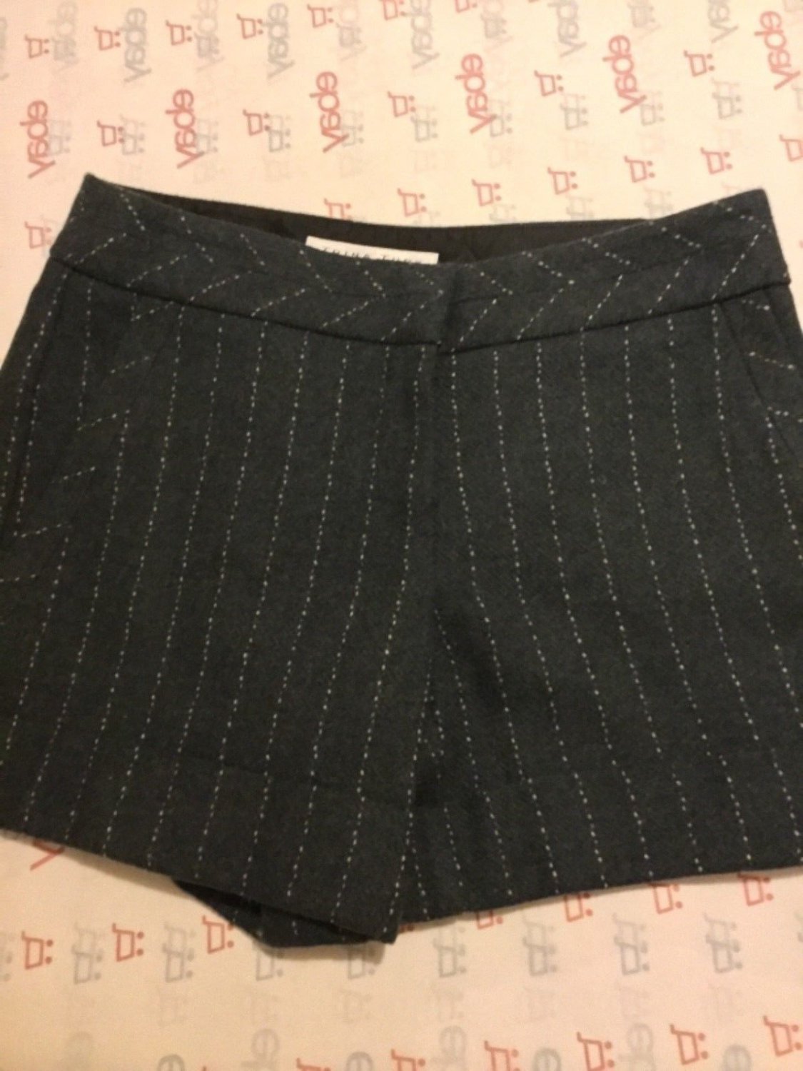 NEW Trina Turk Wool Blend Fully Lined Pinstriped Shorts - 2