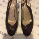 EXC CONDITION Garolini Womens Leather w/ Snakeskin Open-Toe Slingbacks - 7.5N