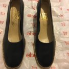 EXCELLENT COND. Salvatore Ferragamo Blue Leather Slip-on Espadrilles - 7B