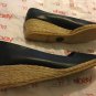 EXCELLENT COND. Salvatore Ferragamo Blue Leather Slip-on Espadrilles - 7B