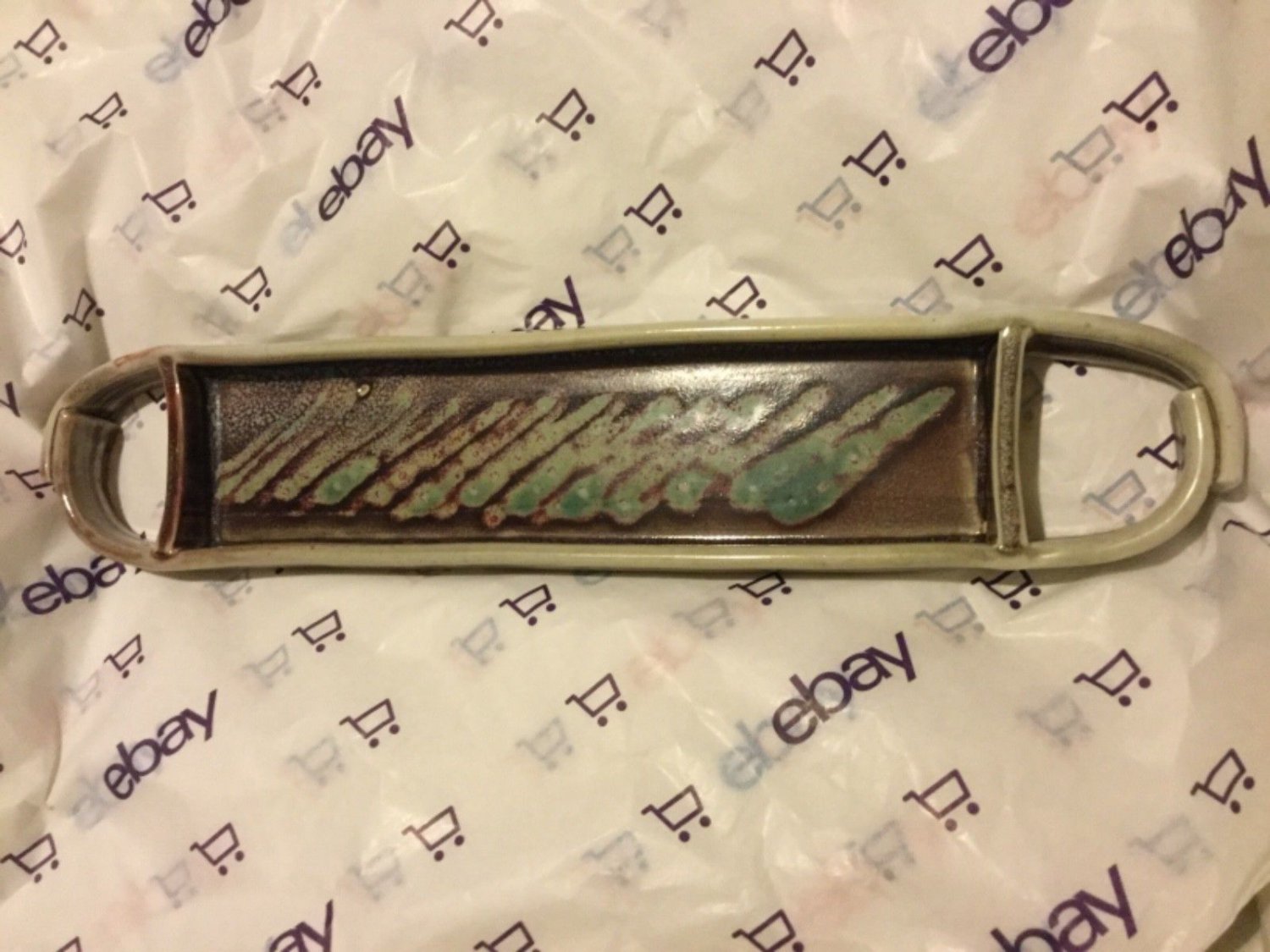 EXCELLENT CONDITION  Edgecomb Potters Multi-Color Rectangular Tray - 15.75&acirc;�� x 3&acirc;��