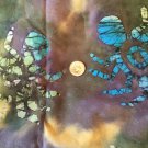 ~2 Yards Tie-Dyed Batik Fabric w/ Spider Print (70”L x 46”W)