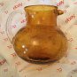 EXCELLENT CONDITION Vintage Seeded Amber Glass Pitcher w/ Clear Handle - 7.5âT