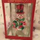 NEW Radko Sparkle Bright Roly Poly Snowman Glass Ornament - 2012