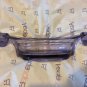 EXC COND Vintage Lavender Glass Floral Centerpiece Bowl w/ Attached Candleholder