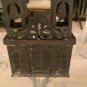 UNIQUE Punched/Pierced Tin Tabletop Candle Lantern Shaped Like a Building 12.5&acirc;��T