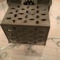 UNIQUE Punched/Pierced Tin Tabletop Candle Lantern Shaped Like a Building 12.5&acirc;��T