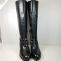 NEW Tory Burch Miller Black Leather Pull-on Partial-Zip Knee High Boots - 5