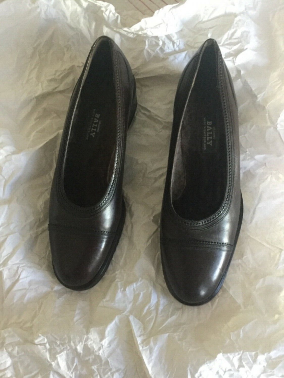 NEW Bally Vasano Brown Leather Slipon Pumps w/ Shearling Lining - UK 5F ...