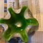 MCM Murano Double Green and Glitter Hand Blown Glass Ashtray or Bowl - 7.5”W