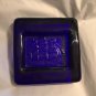 UNIQUE Vintage Cobalt Glass Paperweight w/ Schooner Ship - 6” x 6” x 1”