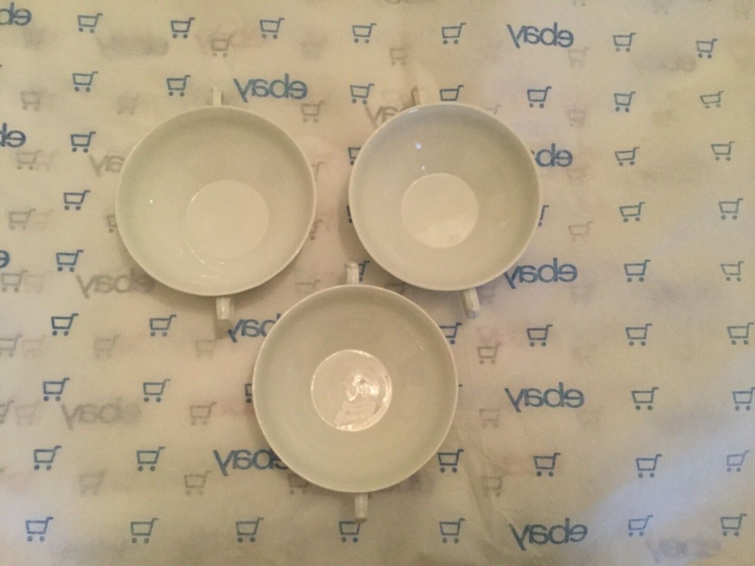 EXEC COND ANTIQUE 3 Burleigh Ware Ironstone Double-Handled Soup Bowls - 5&acirc;��W